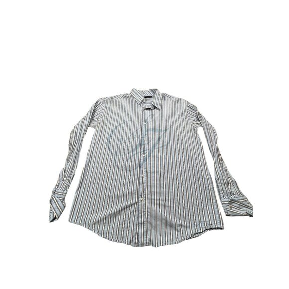 Sean John Mens XL Blue/White Striped Button-Down Shirt Big All Over Print - Picture 1 of 11